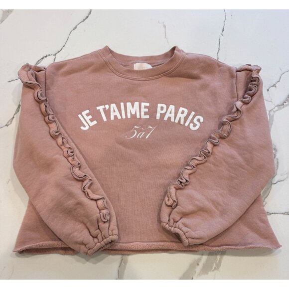 Cinq a Sept Je T'aime Paris Sweatshirt in Blush Size XS - Picture 1 of 3